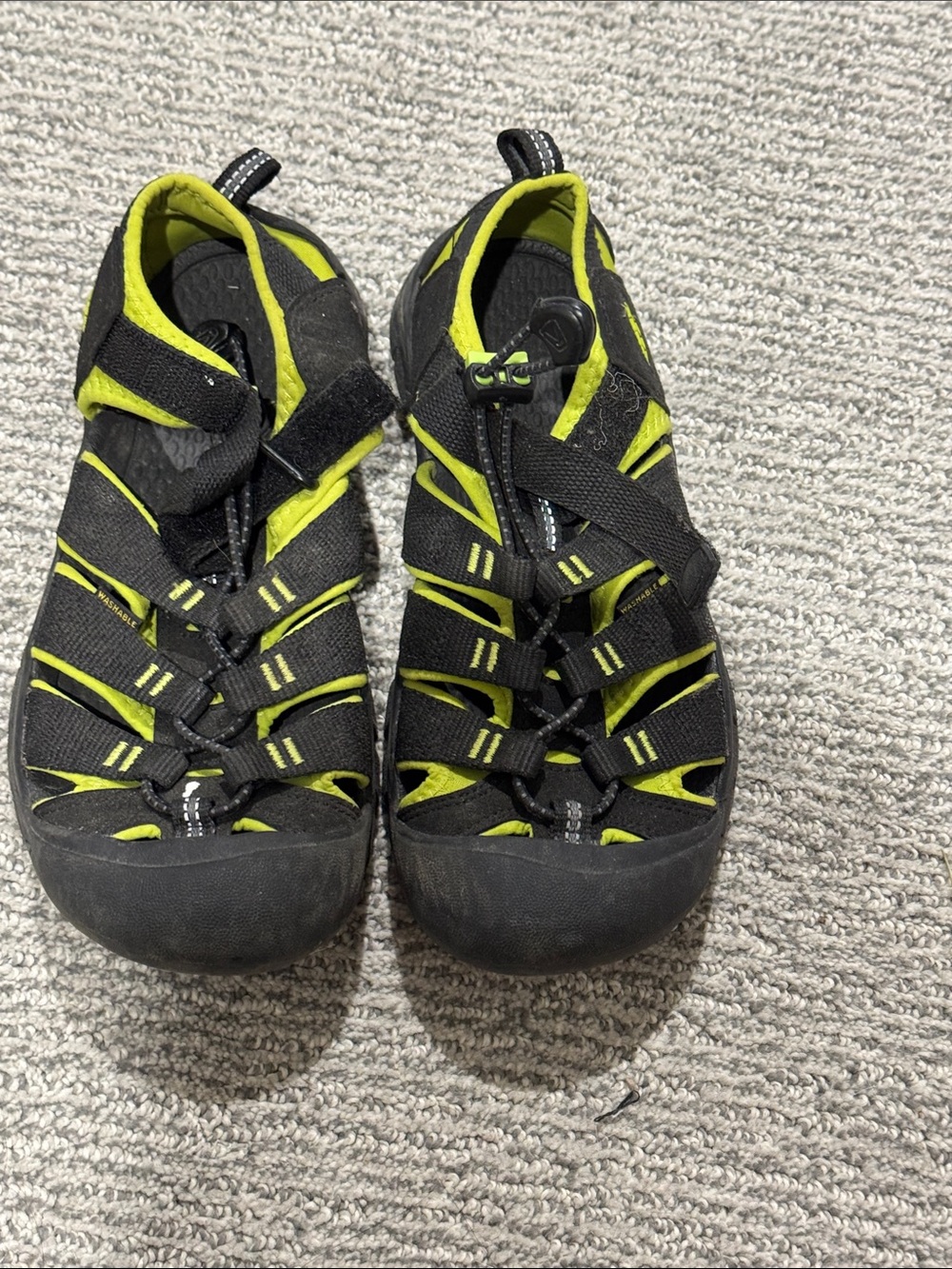 Keen Kids Black and Lime Closed-Toe Sport Sandals